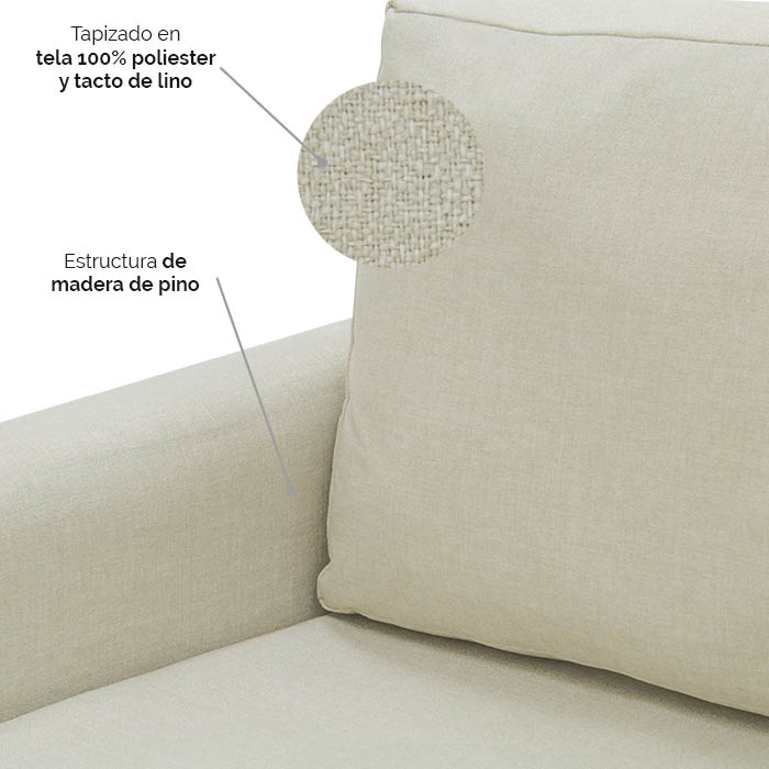 Sofa Cama Tela Taupe Koia | Sofá Cama y Futones | salas